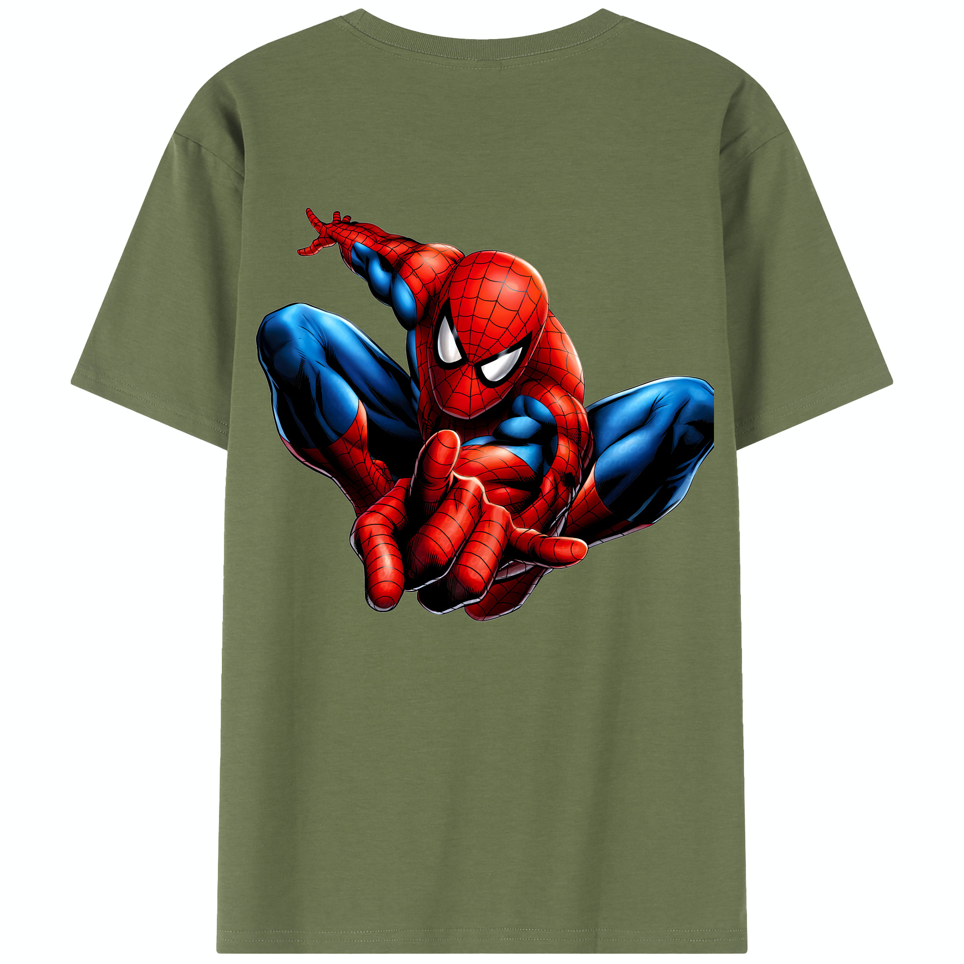（画像用） Spider Man スパイダーマン 綿100％半袖Tシャツ（背面プリント）